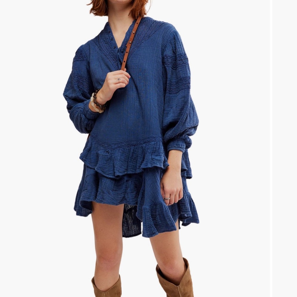 Free people Sachi Long Sleeve
Ruffle Minidress